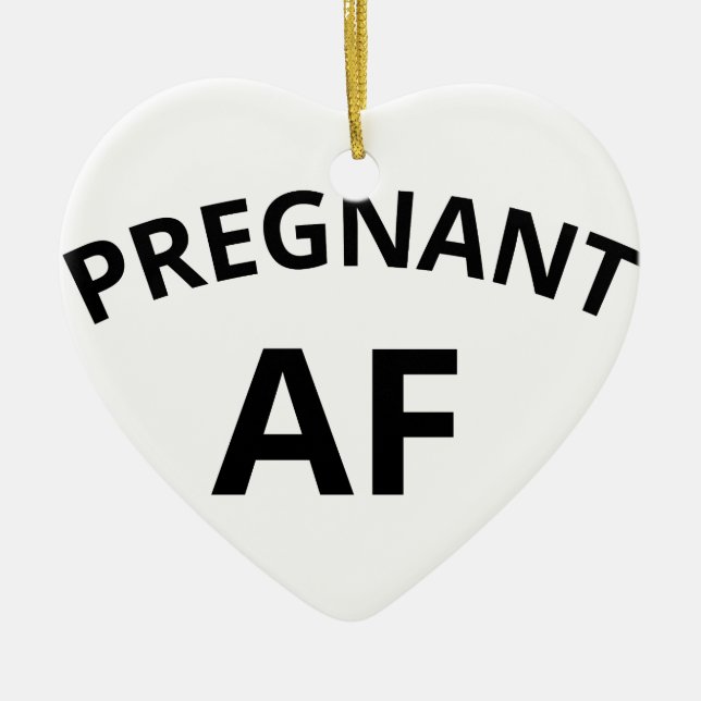 Pregnant AF Ceramic Tree Decoration (Front)