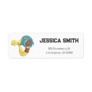 Pregnant African American Mermaid Return Address