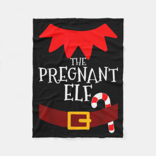 Pregnant Elf Matching Family Group Christmas Pajam Fleece Blanket