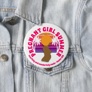 PREGNANT GIRL SUMMER Custom Christian Mum To Be 10 Cm Round Badge
