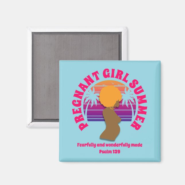 PREGNANT GIRL SUMMER Custom Christian Mum To Be Magnet (Front/Back)