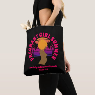 PREGNANT GIRL SUMMER Custom Christian Mum To Be Tote Bag