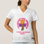 PREGNANT GIRL SUMMER Custom Christian Mum To Be Women's Football Jersey<br><div class="desc">PREGNANT GIRL SUMMER Custom Christian Women's Football Jersey with CUSTOMIZABLE BIBLE VERSE, for expectant moms who will be enjoying a summer for two. The design shows the brown silhouette of a Black African American woman with afro hair. The background shows a vintage palm tree sunset with pinks and oranges. The...</div>