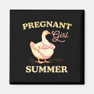 Pregnant Girl Summer Funny Baby Announce T Goose Magnet