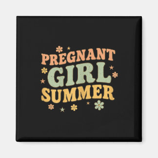 Pregnant girl summer funny baby announcement goose magnet