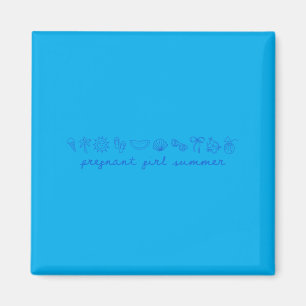 Pregnant Girl Summer Funny Baby Announcement Mum Magnet