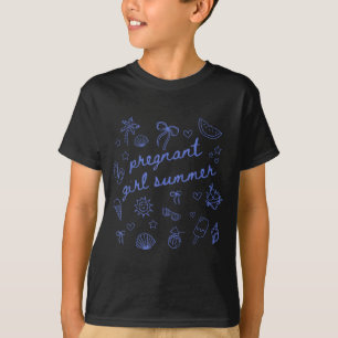 Pregnant girl summer funny baby announcement mum T-Shirt