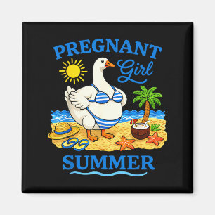 Pregnant Girl Summer Funny Goose Beach Mum to Be Magnet