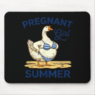 Pregnant girl summer funny goose shirt cute mouse pad