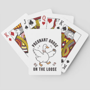 Pregnant Goose on the Loose Pregnancy Goose Bird  Playing Cards
