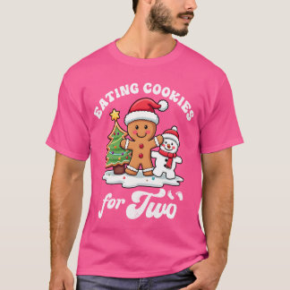 Pregnant Holiday Pregnancy Eating Cookies forwo fu T-Shirt