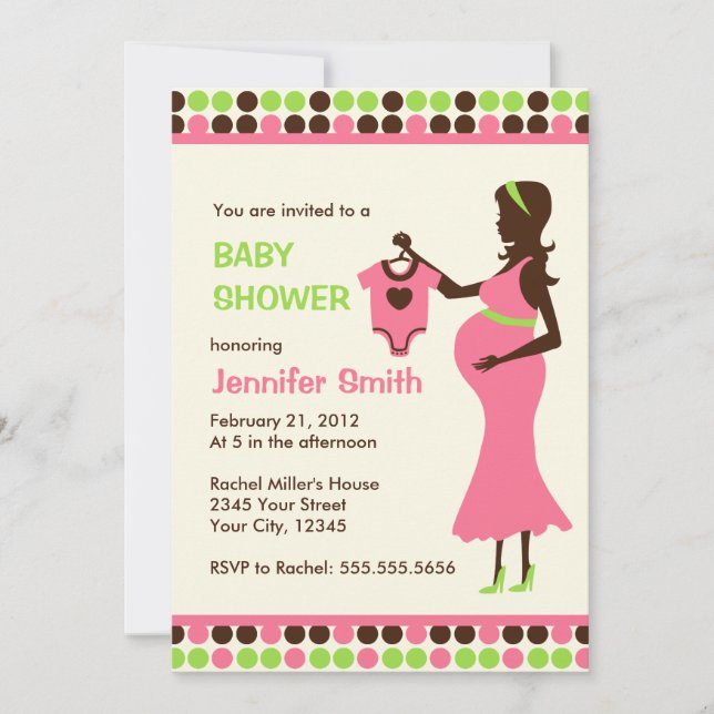 Pregnant Lady Baby Shower Invitation (Front)