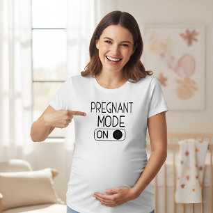 "Pregnant Mode On" Baby Announcement Maternity Tri-Blend Shirt
