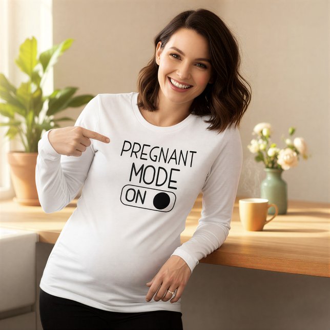"Pregnant Mode On" Baby Announcement | Maternity Tri-Blend Shirt (Creator Uploaded)