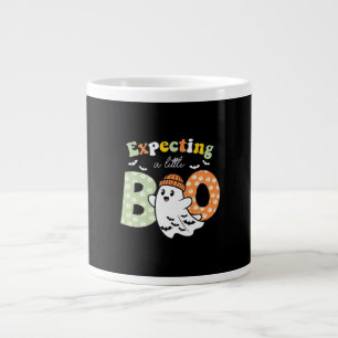 Pregnant Mom To Be Little Boo Funny Halloween Desi Large Coffee Mug