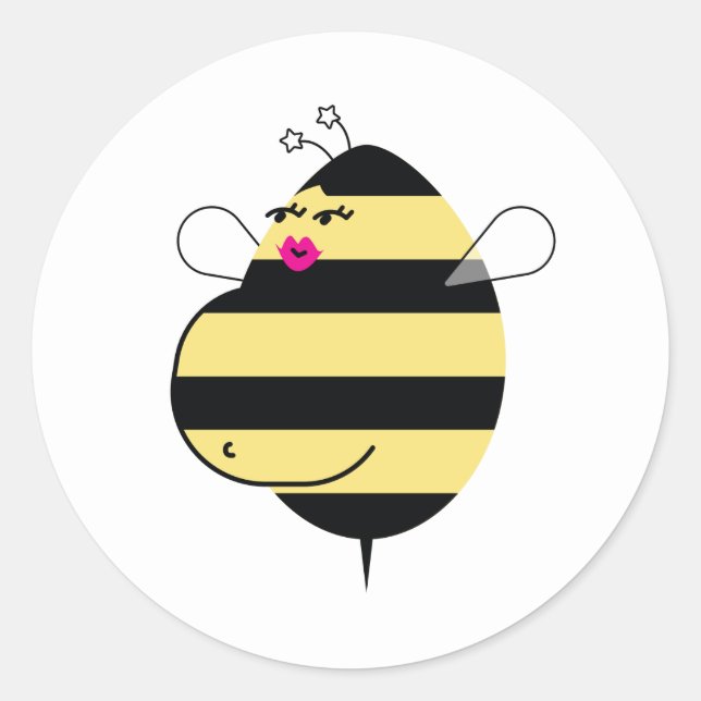 Pregnant Mum Bee (pink lips) Envelope Seal (Front)