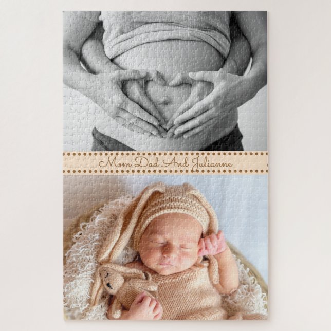 Pregnant Mum Dad And New Baby Jigsaw Puzzle (Vertical)