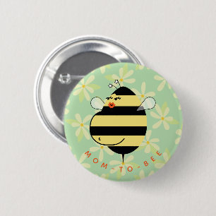 Pregnant Mum-to-Bee Yellow Floral 6 Cm Round Badge