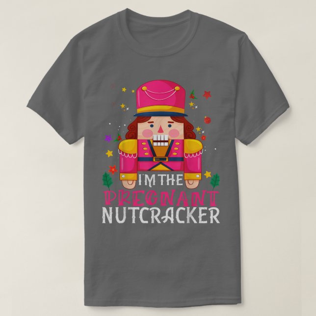 Pregnant Nutcracker Matching Family Group Christma T-Shirt (Design Front)