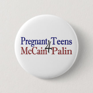 Pregnant Palin (Anti-McCain) 6 Cm Round Badge