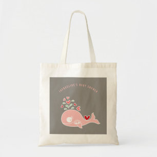 Pregnant Pink Mummy Whale Girl Baby Shower Bag