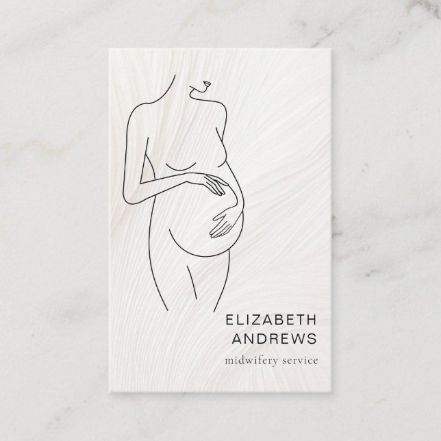 Pregnant, simple modern business card (Front)