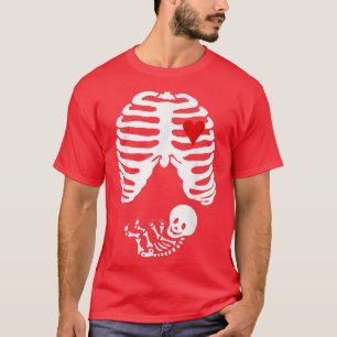 Pregnant Skeleton Baby Xray Costume Funny Maternit T-Shirt