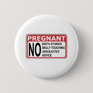 PREGNANT WARNING 6 CM ROUND BADGE
