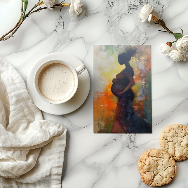 Pregnant Woman Abstract Art Announcement (Creator Uploaded)