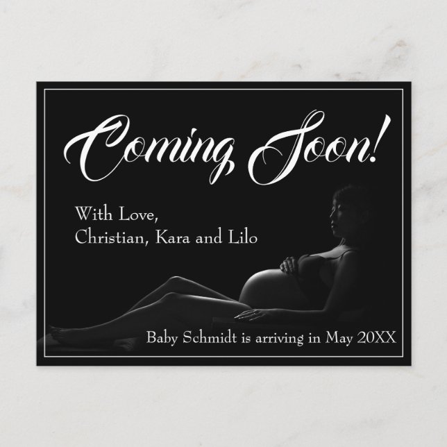Pregnant woman - Coming Soon, Baby Announcement (Front)