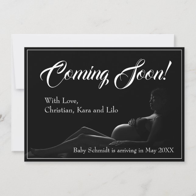 Pregnant woman - Coming Soon, Baby Announcement (Front)