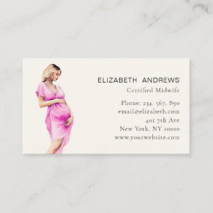 Pregnant woman Illustration, simply Business Card
