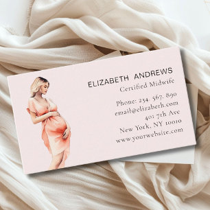 Pregnant woman Illustration, simply Business Card