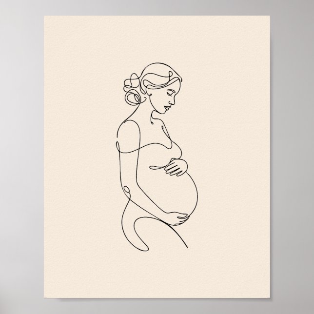 Pregnant Woman Print, Value Poster Paper (Matte) (Front)