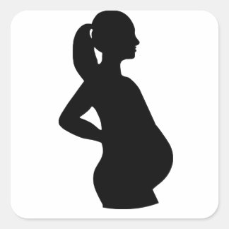 Pregnant Woman Square Sticker