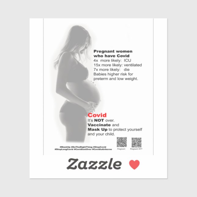 Pregnant Women and Covid vinyl sticker (Sheet)