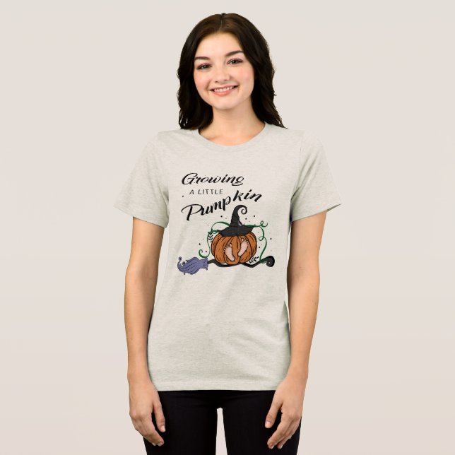 Pregnant Women Halloween Tri-Blend Shirt (Front Full)
