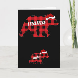 Pregnant Women Mama Bear Pregnancy Christmas Pajam Card