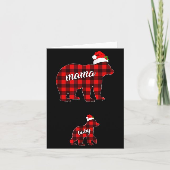Pregnant Women Mom Mama Bear Pregnancy Christmas P Card (Front)