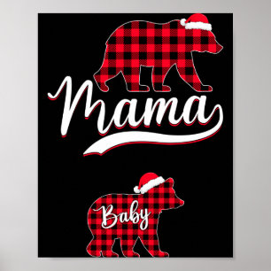 Pregnant Women Mom Mama Bear Pregnancy Christmas P Poster
