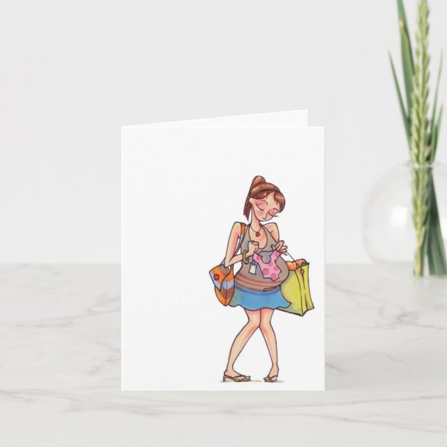 Pregnant Women Shopping Notecard (Front)