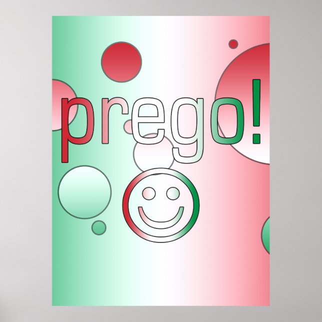 Prego! Italy Flag Colours Pop Art Poster (Front)