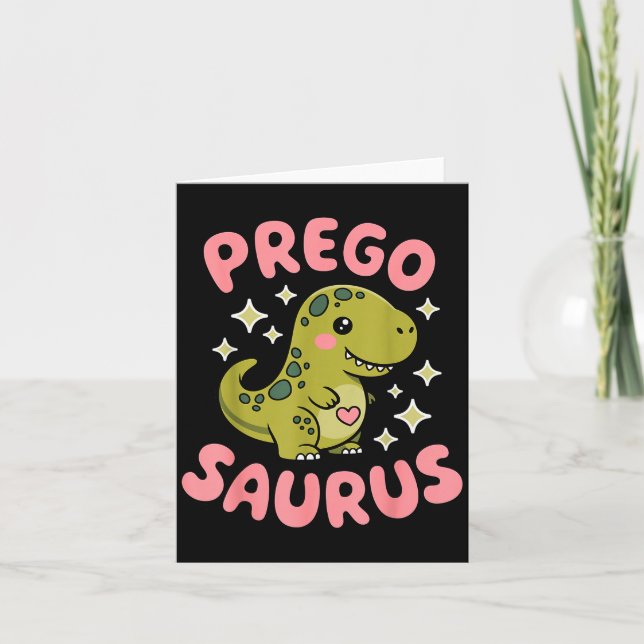 Pregosaurus Cute Retro Mommy Dinosaur Pregnancy An Card (Front)