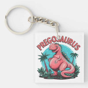 Pregosaurus Funny Pregnancy Announcement Dino Mum Key Ring