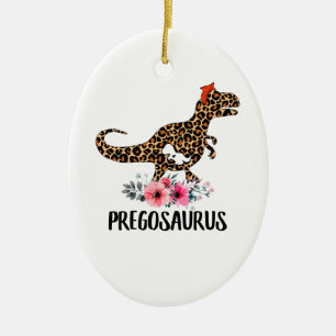 Pregosaurus Funny Pregnancy Gift Ceramic Tree Decoration