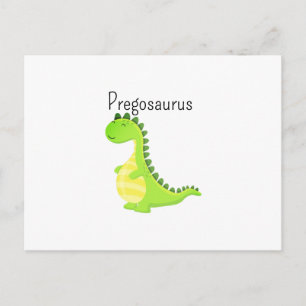 Pregosaurus Funny Pregnant Dinosaur Baby Shower Holiday Postcard