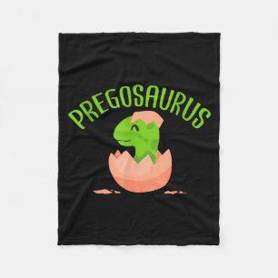 Pregosaurus Preggo Saurus Pregnant Women Dino Love Fleece Blanket