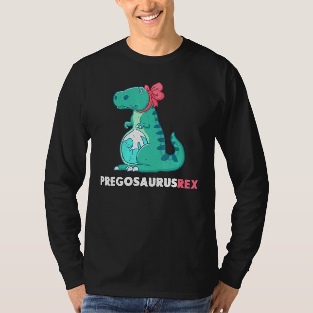 Pregosaurus Rex Dinosaur Pregnancy Announcement 1 T-Shirt (Front)