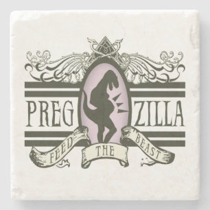 Pregzilla Feed the Beast Stone Coaster