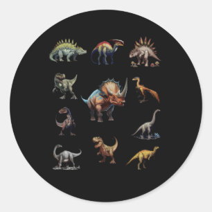 Prehistoric Ancient Dinosaurs Classic Round Sticker
